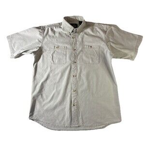 Red Head Mens Khaki Button Up Safari/ Fishing Shirt Size L